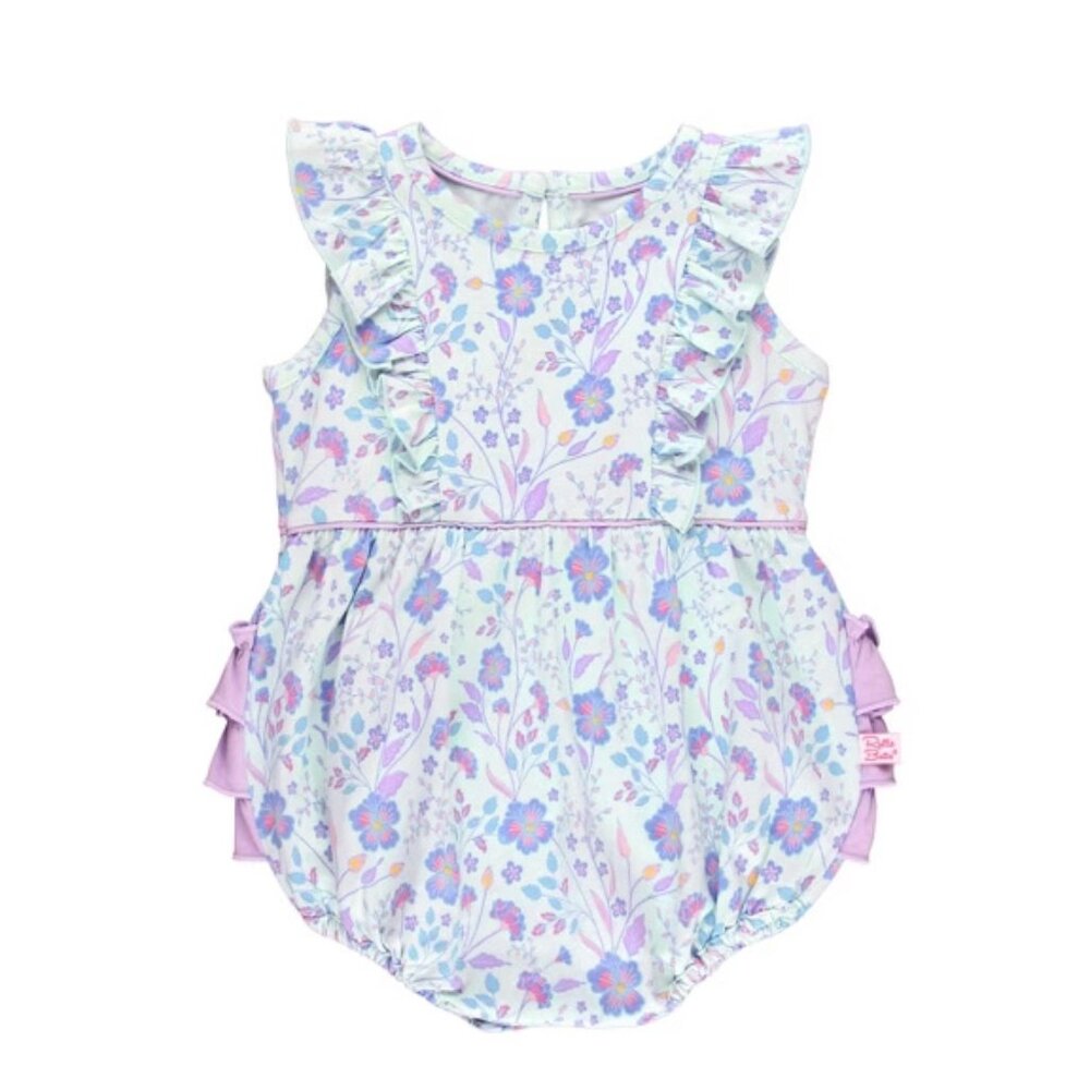 Ruffle Butts Fairytale Garden Floral Bubble Romper 2T EUC worn once!